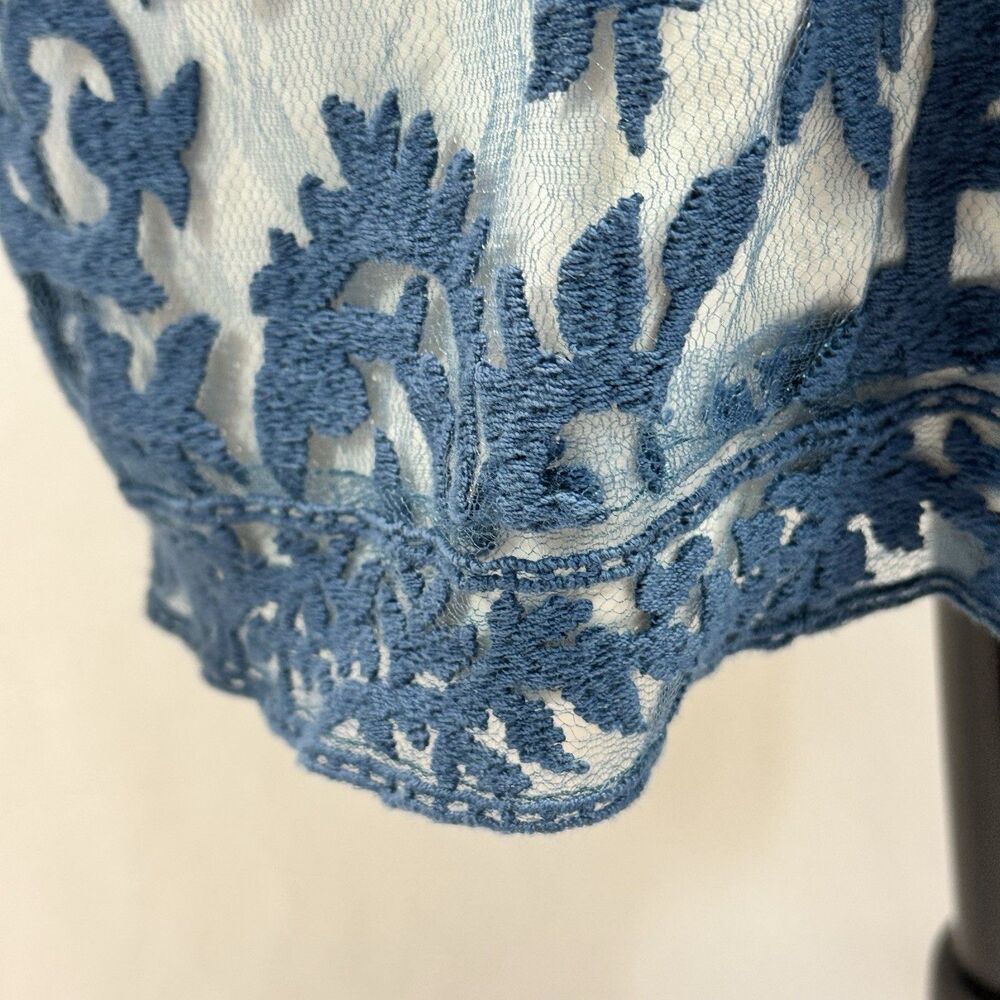 Tadashi Shoji Embroidery Lace Overlay Dress 16 Sheer Elegant Romantic Luxury - Picture 11 of 15